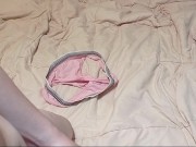 femboy masturbating with pink panties and vib buttplug