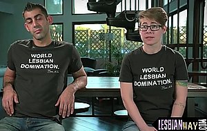 Lesbian beauty gets interviewed