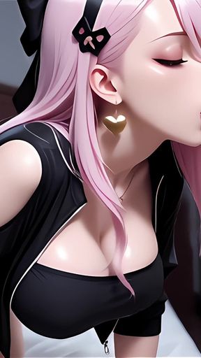 Anime Hentai Uncensored, Pink-haired Chick Sucks Your Cock by a Glory Hole, Fuck Her and Cum on Her!