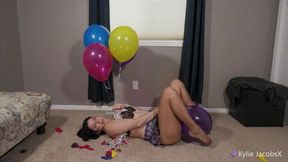 Popping Big Bouquet Of Helium Balloons Skirt & Pantyhose - Kylie Jacobs - MP4 720p HD