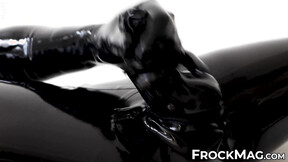 Passionate meat stroking session by fetish Rubber Covered
