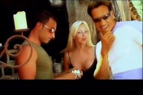 Anal foursome in the garden