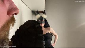 Knee boots worship and trample slave's POV