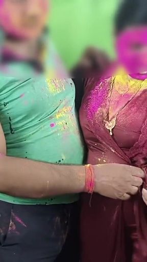 Powerful moment from &quot;On the day of Holi, Pooja Bhabhi called her neighbor&#039;s brother-in-law and had a great fuck after&quot;
