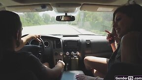 Trans hitchhiker crystal m outdoor anal