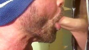 White Cock Cumshot Facial at Gloryhole in Philly