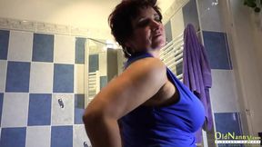 Older Woman Showing Her Ass in Sexy Underwear