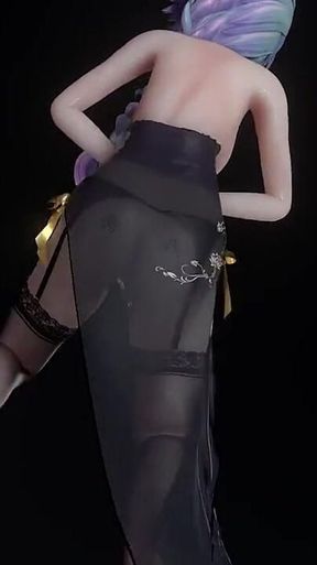 Miku-stellar-marionette Erotic Tattoos; Black Stockings; Cheongsam