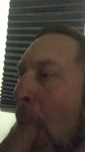 Brandon sucking on a big cock and swallowing a big load of cum