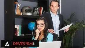 DEVILS FILM - Horny Eliza Ibarra Can't Resist Masturbating And Her Boss Has To Bring Her To Order