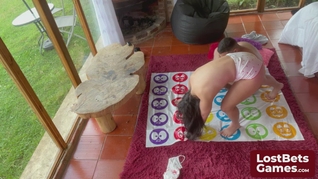 A Strip Twister game with Amelia and Lucas