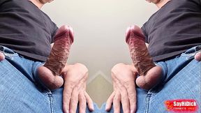 Two step brothers masturbate each other in public- double video