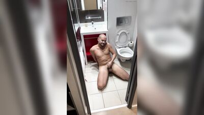 Cumshot in toilet