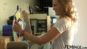 Busty blonde student gets licked in a group setting
