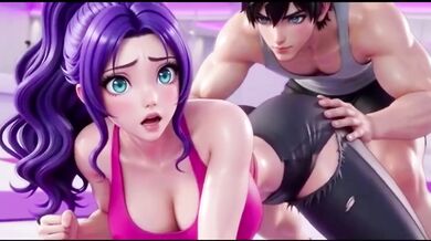 Yoga teacher fucks hot girl from behind in nude yoga class hentai