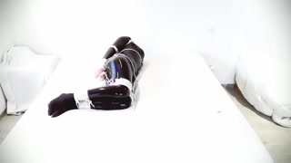 All black time lock self bondage
