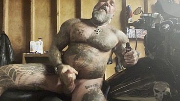 Masculine Jason Jacking Off On His Harley!