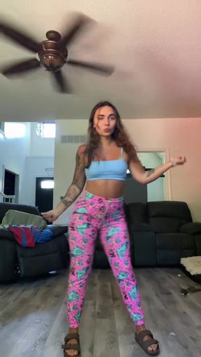 Female Onlyfans Model in Colorful Leggings