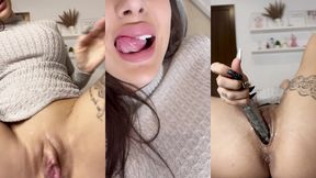 sexy pussy masturbation dressing just a jersey - super close up dildo & fingering - susy gala