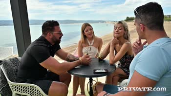 Veronica Leal, Rebecca Volpetti, and David Perry's Outdoor Orgy Delight