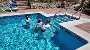 swimming pool wet t-shirt lesbians