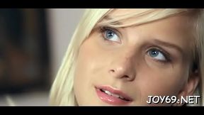 Naughty Miela with puffy nipples masturbates