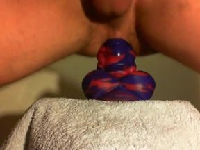 amateur Anal sex toy fun with flint the bad dragon !