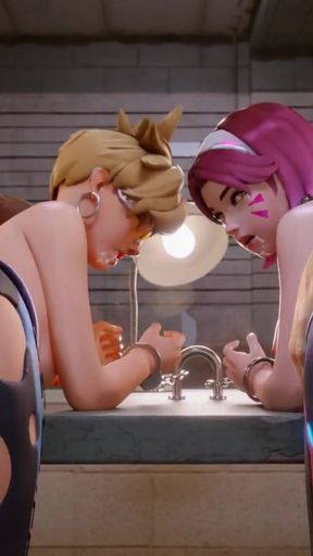 Thrilling moment from &quot;Sex hentai girl d.va get gang bang for shifting and give deep blowjob and anal hard rough sex&quot;