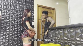 fui pra aula de ingles e bati na porta errada - negao arrombou meu cuzinho e me encheu de leite! - arya santana