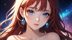 Voidgazer: a Beautiful Young Woman with Shimmering Cosmic Freckles