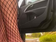 Naked except fishnets public