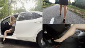 Anastasia in pedal pumping clip emphasizing on high heels and calves