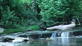 Flexing by the Waterfall, Trying to Sneak a Little Private Moment…