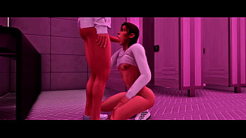 Horny Femboy Gets Juicy Cumshot In Club Bathroom (SIMS GAY PORN)