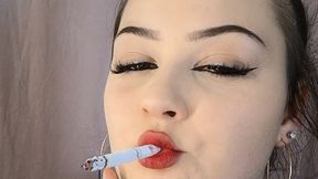 Smoking break, snap inhale & dangling