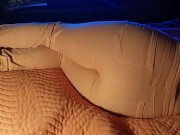 ⭐ Lazy Pee, Bedwetting Girl In Pink Jeans - Watch My Glistening Wet Patch Spreading