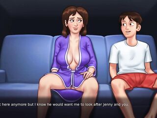 Summertime Saga - Stepsister catches Stepmom giving a titjob to a biggest ramrod