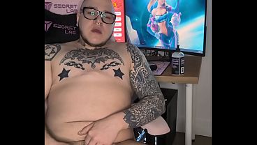 ftm loses it jerking off and cums before gaming