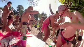 Painting table 2025 World Naked Bike RIde in Philadelphia WNBR PNBR