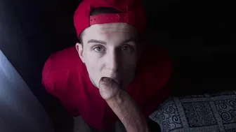 Stepdad POV anal and blowjob with twink's big cock