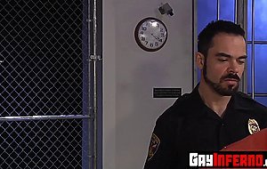 Officer probes gay prisoners asshole with his long rod