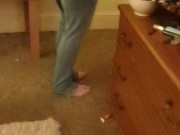 Alice casually peeing her jeans while making cereal! Naughty ;)