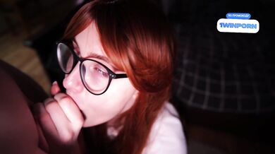 Redhead Stepsis Checks Browser History Gives Slobbery BJ Cum Gushes