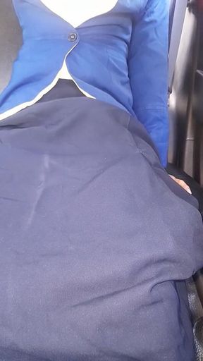 Crossdressing Wearing Woman Bca Bank Uniform