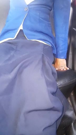 Crossdressing Wearing Woman Bca Bank Uniform