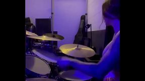 Felicity feline drumming boobies bouncing spectacular