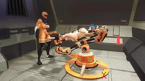 Busty Beauty Takes Mechanical Pleasure Ride with Sensual Shemale Partner