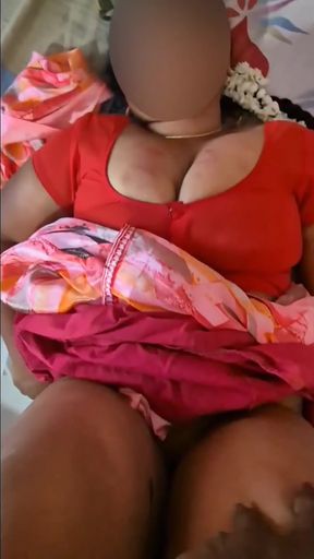 Captivating moment from &quot;Desi Aunty Sreejaa in sexy blouse saree big melons hard fucking&quot;