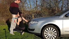 Amateur gym babe picked up and pounded outdoors!