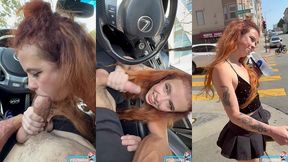 secret car bj and public cumwalk - no panties!